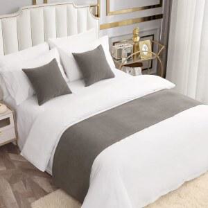 앰버리스 침대 러너 단층 샤닐 그레이 호텔 모던 장식용 필로우케이스 스카프 스타일의 별도