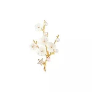 담수 혼주 매화 옷핀 결혼 진주 브로치 핀 한복 정장