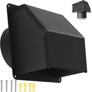 탈착식 메쉬가 있는 4인치 건조기 통풍구 커버 외부 고무 쿠션 논 리턴 플랩이 고급 금속 실외 벽