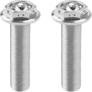 ECSiNG 2pcs M6x40mm 플랜지 헥사곤 헤드 볼트 티타늄 헥스 풀 스레드 스포츠 바이크 및 카트 잠금 와이어
