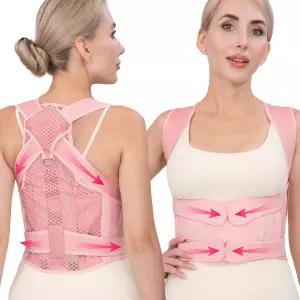 여성 및 남성을 위한 럭수맥 허리 보조 자세 교정기 조절 가능한 풀 지지대 어깨 스트레이트너 척추측만증