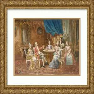 아트디렉터 스테판 세들라섹 18x13 금색 화려한 액자와 이중 매트 박물관 아트 프린트 제목 용감한 테이블