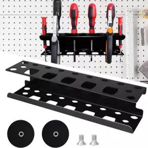 마그네틱 드라이버 홀더 펜치용 금속 정리함 랙 드라이버용 벽걸이 차고 펜치 가위 공구 카트용 페그보드