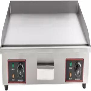 상업용 전기 그리들 온도 조절이 가능한 3000W 스테인리스 스틸 카운터탑 플랫 탑 122572 °F 및 캔틴스