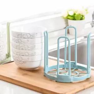 그릇 정리대 (블루) 주방수납 그릇정리대