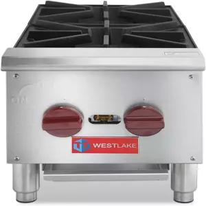 WESTLAKE 상업용 카운터탑 레인지 버너 천연 및 프로판 2개 50000 BTU 12인치 W 조리용 스토브레인지