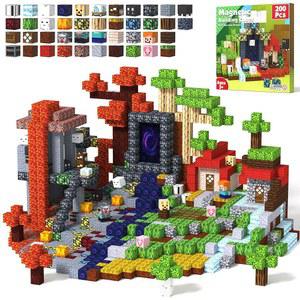 자석 블록 200 PCS 빌딩 큐브 3-12 세 게이머 플레이어 어린이용 감각 장난감 스태킹 생일 크리스마스 졸업 선물세트 0.8인치 네덜란드 오버월드