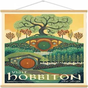 메쿨라 중간 지구 풍경 벽 아트 프린트 캔버스 페인팅 판타지 포스터 그림 여행 선물용 액자가 있는 사무실