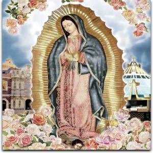 성모 과달루페 신체 초상화 바실리카 (8 x10 ) - 종교 벽 예술 라미네이트 프린트 액자 없는 포스터 홈