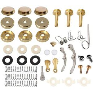 [미국배송] 손가락 버튼이 있는 TUORE 트럼펫 밸브 수리 키트 커넥팅 로드 캡 피스톤 가이드 스프링 펠트 워셔 워터 키 스핏 어셈블리 세트 39PC GOLD