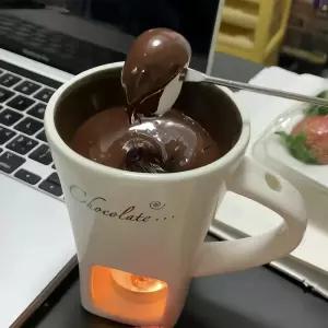 가정용 퐁듀컵 초코퐁듀 + 초콜릿 디저트 소스 딥 컵 화이트 녹이기 만들기