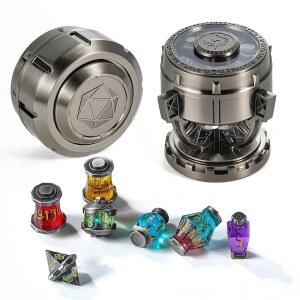 2026 DND 주사위 세트 연금술사 u2019s 메탈릭 엘릭서 메탈 - D&D 던전 앤 드래곤즈 MTG 롤플레잉 게임 실버 빈티지 샬리스 케이스 상자의 7피스 RPG 컬렉션