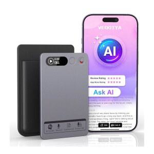 [미국배송] AI 음성 녹음기 노트 녹음기 W /CASE 앱 제어 기술로 전사 및 요약 152개 언어 지원 64GB 메모리 강의 회의 통화를 위한 오디오 그레이