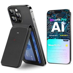 [미국배송] AI 음성 녹음기 - 노트 필기 장치 휴대폰 지갑 카드 홀더 설계 전사 및 요약 APP 제어 오디오 녹음기 강의 회의 통화 등 137개 언어 지원 (블랙)