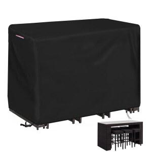 로넬 야외 바 테이블 세트 커버 방수 파티오 가구 비스트로 & 의자 세트용 식탁 - 84