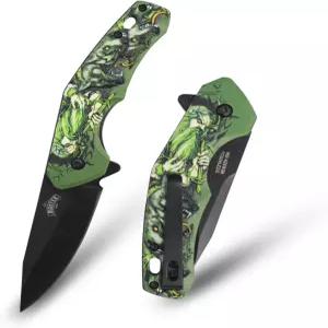 마스터 USA 접이식 포켓 나이프 전체 길이 8.22인치 엠보싱 ABS 핸들 3Cr13MoV 스틸 드롭 포인트 블레이드