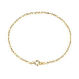 럭스매드 14K 골드 로프 팔찌 얇은 리얼 다인티 트위스트 링크 체인 1.8mm 여성 6-7인치 저자극성 무광 레이어링 미니멀리스트 주얼리