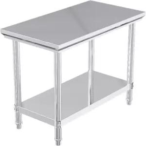 UWYTGF 스테인리스 스틸 작업대 도마 주방 헤비 듀티 그릴 금속 조절 가능한 발 레스토랑 가정 및 호텔에
