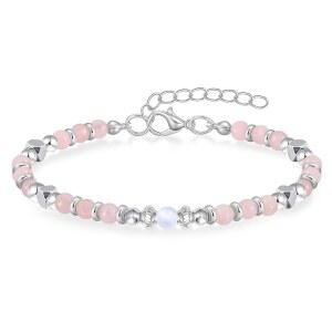 여성용 문스톤 구슬 팔찌 - 자매, 딸, 절친, 엄마를 위한 조절 가능한 실버 보호 힐링 크리스탈 주얼리 선물 크리스마스 생일