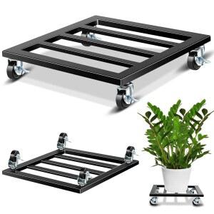 타이인 20인치 금속 공장 스탠드 잠금 휠 포함 헤비 듀티 롤링 350파운드 사각 롤러 베이스 화분 돌리 야외 실내 파티오 대형 다육 카트용