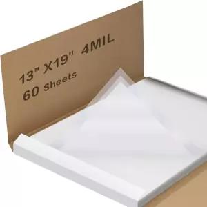 ZXQDRE 방수 잉크젯 투명 필름 13 x 19 인치 4 밀 60 장 실크 스크린 인쇄 오버헤드 프로젝터 공예용