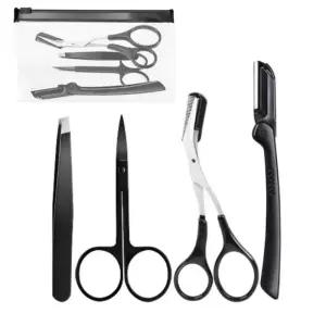 눈썹 정돈 도구 칼형 다용도 가위 쪽집게 llc4+5HUq