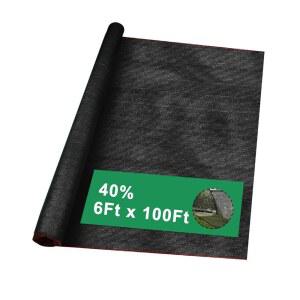 vensovo 6' X 100' 40% 식물 자외선차단 천 - 야외 블랙 윈드스크린 커버 패브릭 롤 가든 선블록 그늘막 방수포 그물망으로 보호 온실 뒷마당