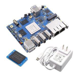 오렌지 파이 5 플러스 16G, 256GB eMMC 모듈 RK3588 8코어 64비트 싱글 보드 컴퓨터, 2.4GHz 주파수 오픈 소스 실행 OS, 안드로이드, 데비안, 우분투(파이 16G+256GB eMMC+TC 공급)