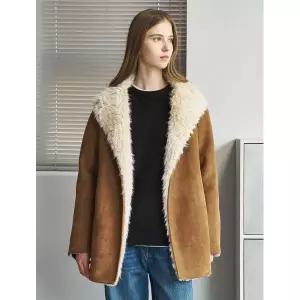 나인식스뉴욕 소프트 시어링 퍼 넥버튼 무스탕 자켓 NP4JK014L0 _P412038598