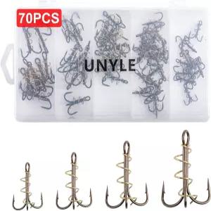 UNYLE 60120pcs/박스 낚시 트레블 훅 메기 반죽 미끼 펀치 농어 송어 민물용 고탄소 강철 물고기