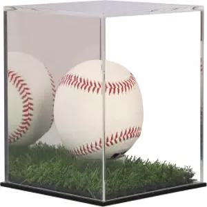 프로 UV 보호 아르실릭 소프트볼 디스플레이 케이스 야구 스탠드 챔피언십 스퀘어 박스 투명 큐브 12인치