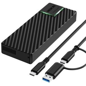 MOKiN M.2 NVMe 인클로저, 20Gbps 인클로저 어댑터, SSD 드라이브 리더에서 USB 3.2 Gen 2x2로 크기 2242 / 2260 2280, M /B+M 키 SSD, 알루미늄 케이스 플러그 앤 플레이 지원