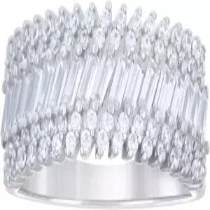 주얼스 바이 럭스 스털링 실버 여성 바게트 라운드 큐빅지르코니아 패션 브라이덜 기념 결혼식 약혼 밴드