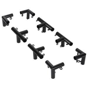 루윈트 플랫 캐노피 피팅 키트 3/4인치 EMT 파이프 - 4Pcs 3방향 엘보우 4방향 커플링 금속 극 커넥터 클램프로 정원 온실 텐트 카포트 창고 골프 프레임에 적합