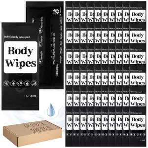 트렐라코 300개 60팩 바디 물티슈 헹구지 않음 개별 포장 샤워 알로에 클렌징 워시 천 일회용 대량 탈취제