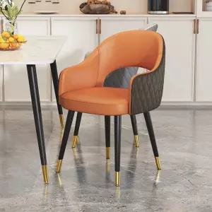 가죽 등받이 소파 그레이반금발 리클라이너 카페 식탁 스터디 체어 오렌지+