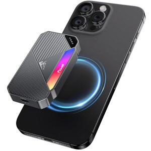 Fikwot FP107 1TB 마그네틱 휴대용 SSD, 2050MB /s USB 3.2세대 2x2 RGB 조명, 4K 비디오 스토리지, iPhone15/16용 외장 솔리드 스테이트 드라이브, Android /PC /Mac, PS5 /PS4(프로) 등.