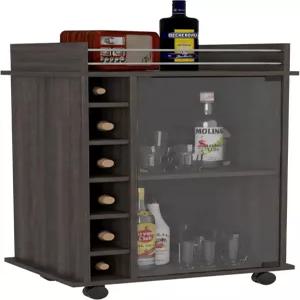 두 개의 선반 6개의 내장 와인 랙 4개의 캐스터가 있는 투홈 두캇 바 카트 주방 또는 식당을 위한 현대적인