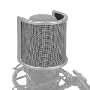 크리에이터용 긱리아 마이크 메탈 팝 필터, 메시 및 폼 필터가 있는 윈드스크린 커버, 오디오 테크니카 AT2020과 호환되는 안티팝 마스크, 피핀 K669B, 로드 NT-USB(사이즈 S/실버)