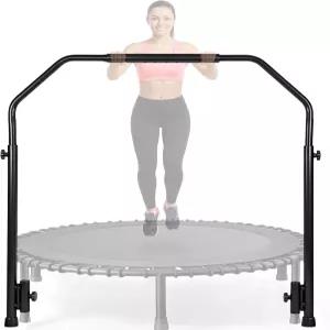 40인치 원형 피트니스 트램폴린용 Arrowbash 조절식 핸들 바 액세서리 미끄럼 방지 쿠시 리바운더 4단계