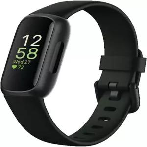 Fitbit Inspire 3 스트레스 관리 운동 강도 수면 추적 24/7 심박수 미드나잇 젠/블랙 원 사이즈(S L 밴드