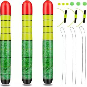 퀄리쿼리 낚시 플로트 무게 메기 폴 플로트/LED 밥버 파이크용 3PCS 고감도 우드