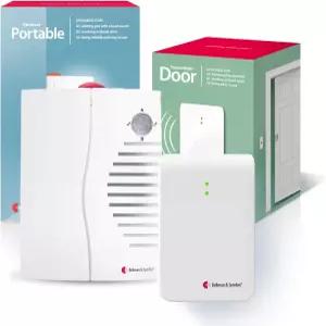 벨먼 앤 심폰 초인종 알림 팩 조절 가능한 큰 소리 알람이 있는 휴대용 수신기 스마트 홈 청각 장애 경보