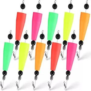 소울첸 10개 3인치 낚시용 플로트 밥버스 팝핑 코르크 송어 리그 가중 소금물 민물고기 와이어가 달린