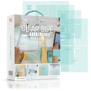킴버벨 클리어 블루 타일 시스템 - 가정용 자수기의 퀼팅을 위한 완벽한 퀼팅 템플릿 블록별 도구 올오버 디자인 32피스 세트