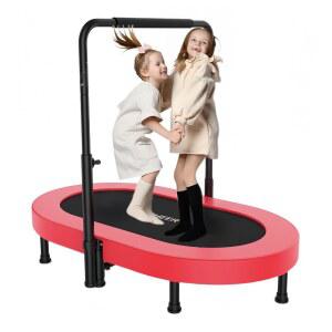 [미국배송] ANCHEER 트램펄린 5레벨 조절 가능한 손잡이가 있는 미니 리바운더 용 부모-자녀 최대 하중 220파운드 실내/외에서 즐길 수 재미