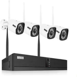 에버세큐 4CH 스마트 무선 카메라 시스템 4pcs 2K 3MP 실외 및 DVR 키트 지원 얼굴 캡처/녹음 재생 선