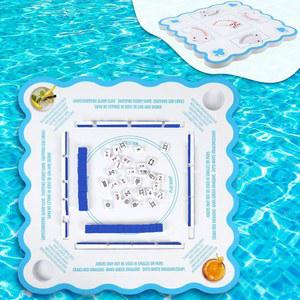 카드 게임용 풀 더블 사이드 포커 플로트 보드 규칙이 있는 마작 게임 플로팅 테이블 물 수영장 온수 욕조 여름 해변 파티 용품용 트레이