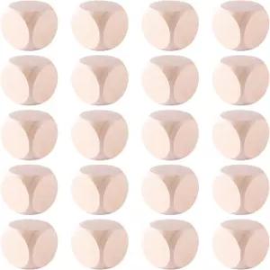 MELYHOME 20피스 솔리드 컬러 나무 주사위 세트 공예용 8mm20mm 빈 육면체