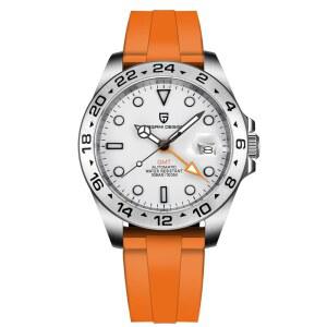 남성 파가니 디자인 시계 자동 기계식 GMT 42mm 스포츠 방수 스테인리스 스틸 사파이어 유리 손목시계